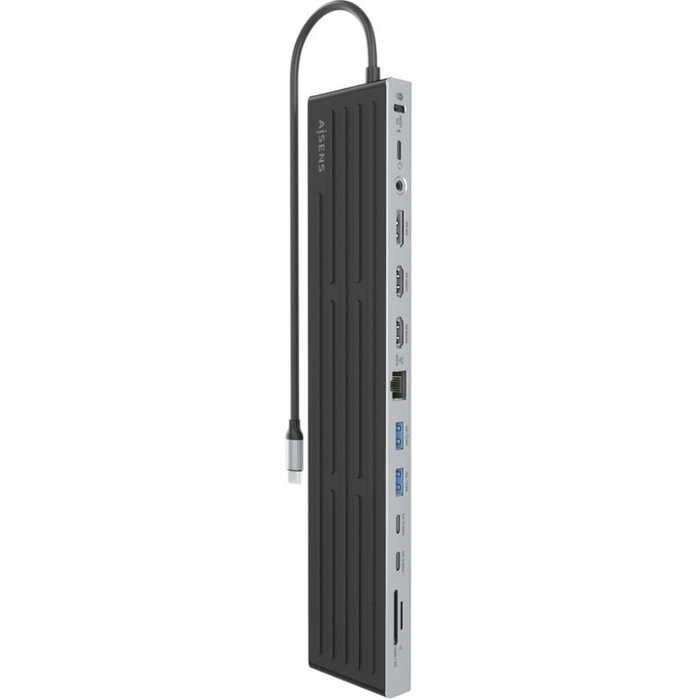 Aisens USB-C Dock 13 en 1 Gris ASUC-13P042-GR, 2xHDMI, 1xDisplayPort, RJ45, USB-A, USB-C, SD/Micro SD, Audio, Kensington